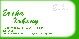 erika kokeny business card