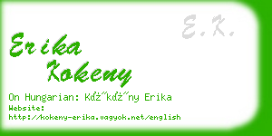 erika kokeny business card